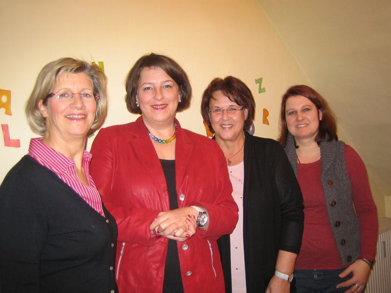 Das Team der Pädagogischen Praxis: Sabine Maassen, Jutta Dietrich, Alexa Rosenbaum und Julia Gerstendorf-Witsch (von links nach rechts)
